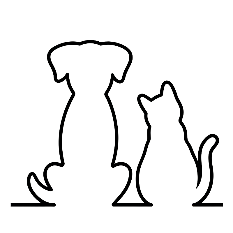 Dog and Cat Line Art